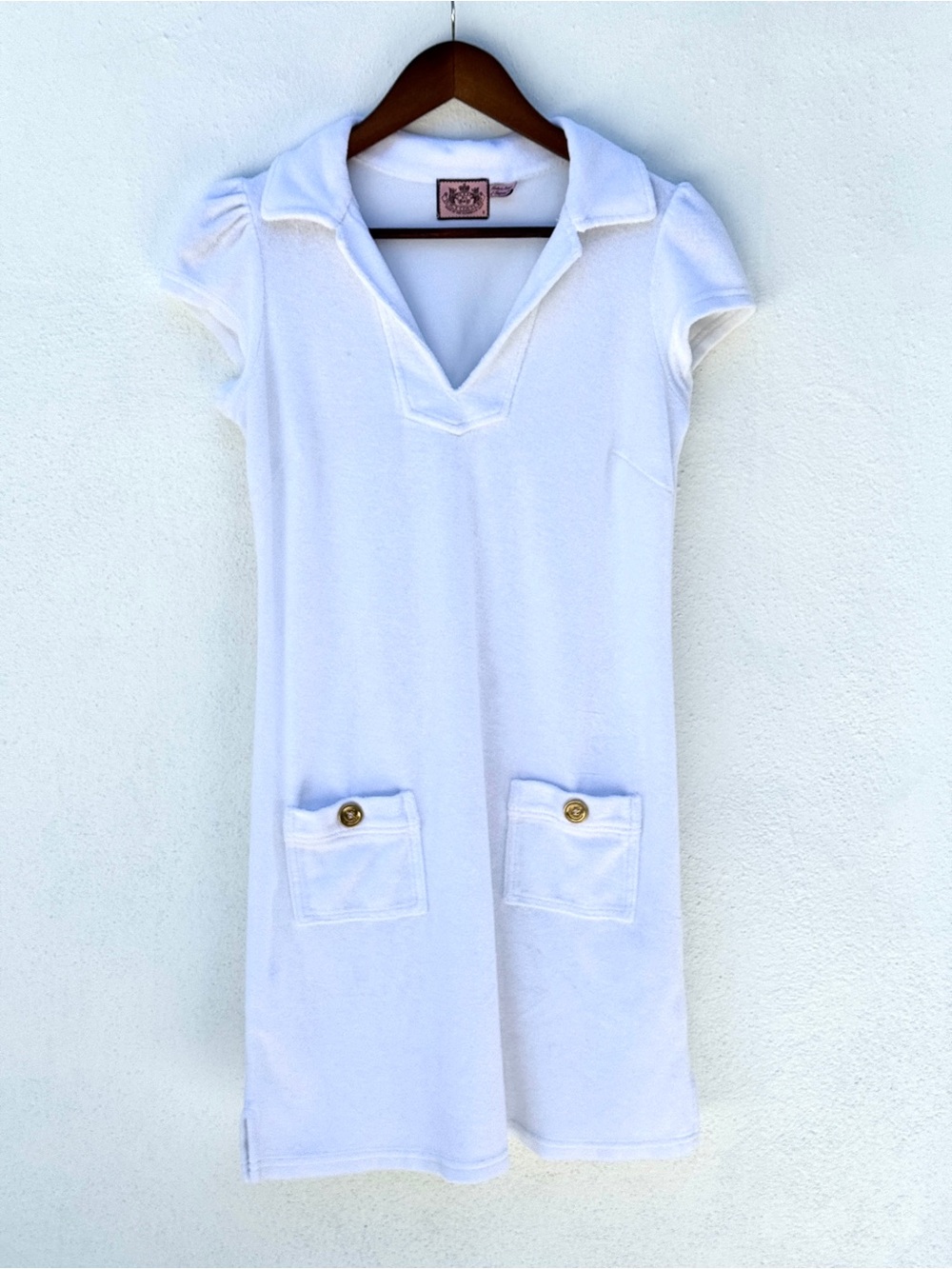 Vintage Y2K Juicy Couture White Terry Polo Dress